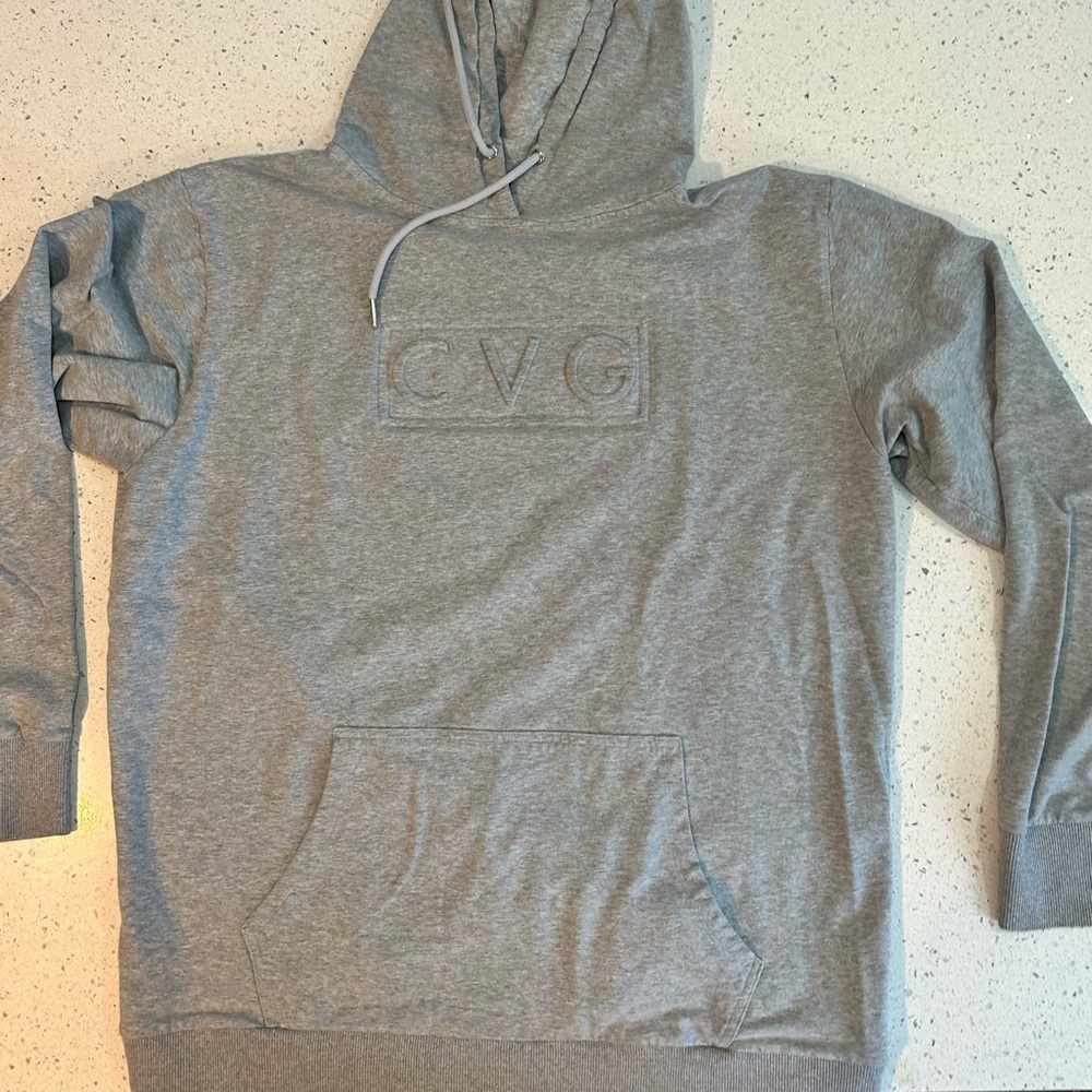 CVG Heather Gray Hooded Sweatshirt with CVG Logo